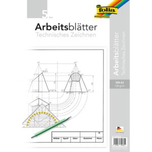 Arbeitsblätter für technisches Zeichnen 120g/qm, weiß, DIN A3, 5 Blatt