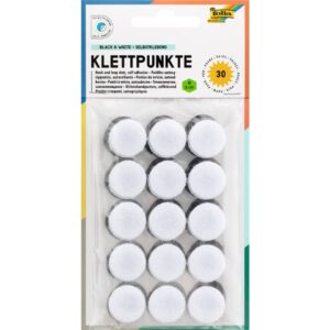 Klettpunkte - Ø 2 cm, 30 Stück, schwarz/weiß sortiert, selbstklebend