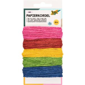 Papier-Kordel "Bunt" - 5x 5m, sortiert