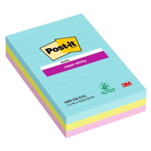 Haftnotizblock Super Sticky Notes Cosmic Collection, 101x152mm, 3x90 Blatt, liniert