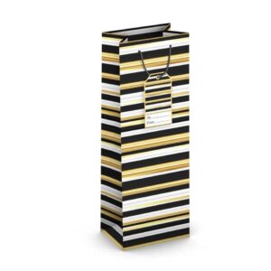 Weihnachts-Flaschentragetasche Streifen edel, 36x12,6x8,9cm