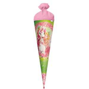 Schultüte Einhornglück - rund, 70 cm, Glitzer