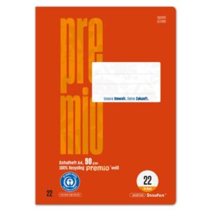 Heft - LIN22, A4, 32 Blatt, 90 g/qm, 5 mm kariert