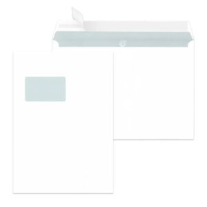 Versandtaschen C4, mit Fenster, haftklebend, 100 g/qm, weiß, 500 Stück