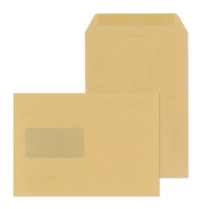 Versandtaschen Recycling - C5, mit Fenster, gummiert, 90 g/qm, braun, 500 Stück