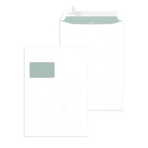 Versandtaschen C4, blickdicht, mit Fenster, haftklebend, 120 g/qm, weiß, 250 Stück