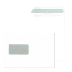 Versandtaschen C5, mit Fenster, selbstklebend, 90 g/qm, weiß, 500 Stück