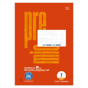 Schulblock LIN 7 - A4, 50 Blatt, 7 mm kariert, 90 g/qm