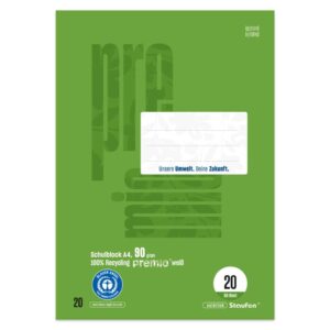 Schulblock LIN 20 - A4, 50 Blatt, blanko, 90 g/qm