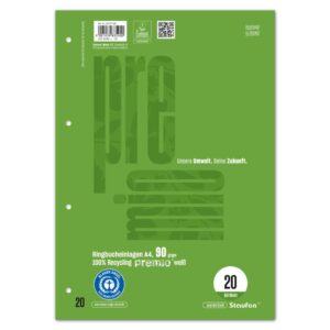 Ringbucheinlage LIN 20 - A4, 50 Blatt, blanco, 90 g/qm