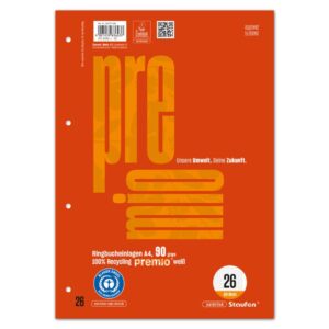 Ringbucheinlage LIN 26 - A4, 50 Blatt, 5 mm kariert Rand, 90 g/qm