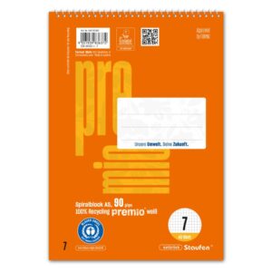 Spiralblock LIN 7 - A5, 40 Blatt, 7 mm kariert, 90 g/qm