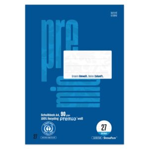 Schulblock LIN 27 - A4, 50 Blatt, liniert mit Rand beidseitig, 90 g/qm