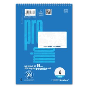 Spiralblock LIN 4 - A5, 40 Blatt, 9 mm liniert, 90 g/qm