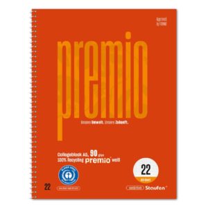 Collegeblock LIN 22 - A5, 80 Blatt, 5 mm kariert, 90 g/qm, rot