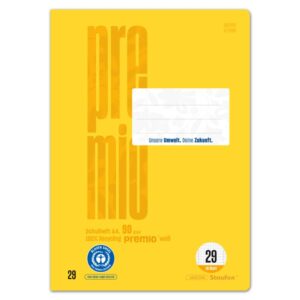 Heft LIN29 - A4, 16 Blatt, 5x9mm rautiert, gelb