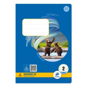 Heft LIN2 - A5, 16 Blatt, 80 g/qm, liniert