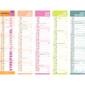 Streifenplaner - 11,3 x 49,5 cm, grau/rot