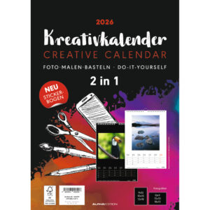 Foto-Bastelkalender Do-it Yourself - 21 x 29,7 cm, 2 in 1, schwarz/weiß