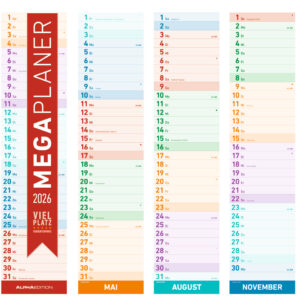 Streifenkalender Megaplaner - 14,5 x 70 cm