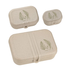Frühstücksbox-Set 3ltg. ÖKO Motiv Farn sand