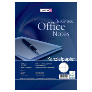 Kanzleipapier Office A3/A4, 80 g/m², liniert mit weißem Rand, 250 Blatt