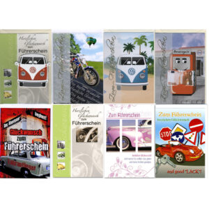 Glückwunschkarte Führerschein - inkl. Umschlag, sortiert