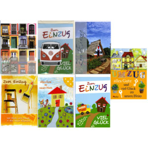Glückwunschkarte Einzug - inkl. Umschlag, sortiert