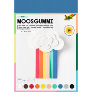 Moosgummi - 20 x 29 cm, 10 Farben sortiert