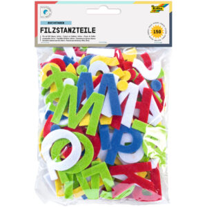 Stanzteile Filz - 150 Buchstaben, selbstklebend, sortiert