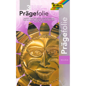 Prägefolie Mappe - 19 x 30 cm, gold, 3 Blatt