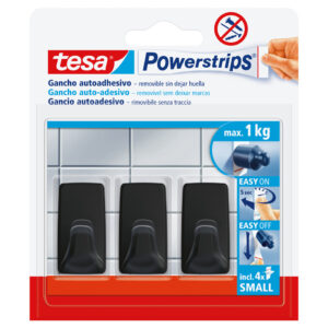 Powerstrips® Systemhaken - ablösbar, S Eckig schwarz Small 1kg