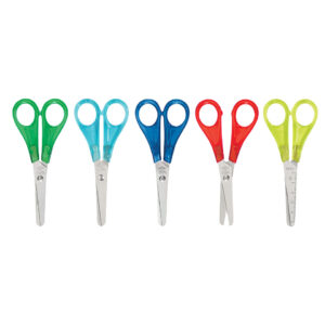 Bastelschere - 13 cm, rund, farbig sortiert, Blisterkarte