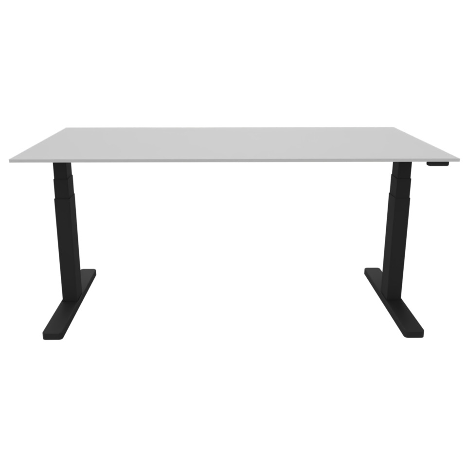Schreibtisch elektrisch höhenverstellbar, 180x80cm, grau/schwarz