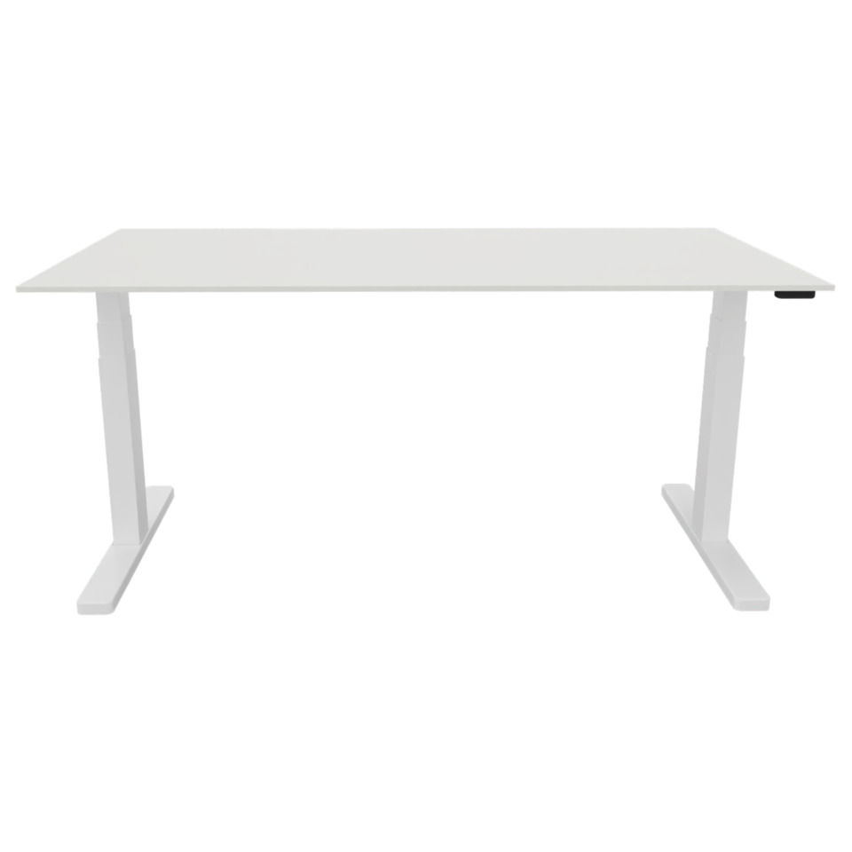 Schreibtisch elektrisch höhenverstellbar, 160x80cm, weiß/weiß