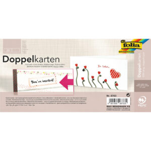 Briefkarte - DL quer, 190 g/qm, weiß, doppelt, 25 Stück