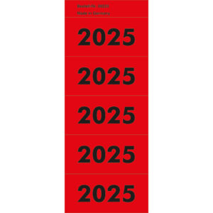 Inhaltsschilder 2025 - selbstklebend, 100 Stück, rot
