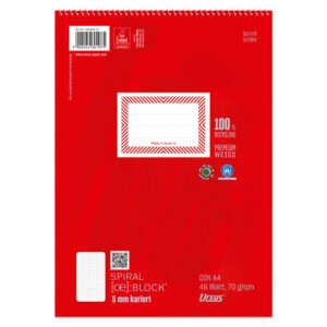 Spiralblock - A4, 48 Blatt, 70 g/qm, kariert