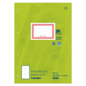 Ringbuchblock - A4, 100 Blatt, 70 g/qm, kariert