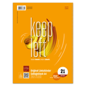 Collegeblock LIN21 für Linkshänder, A4, 80 Blatt, 70g/m², liniert