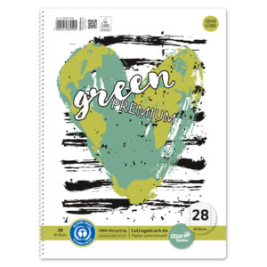 Collegeblock LIN28 - A4, 80 Blatt, 70 g/qm, kariert mit Rand, 2 Motive sortiert