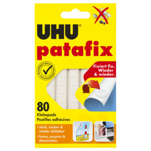 Klebestücke patafix Original - 80 Stück, weiß, ablösbar