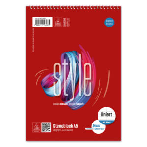 Stenoblock - A5, 40 Blatt, 70g/qm, liniert