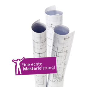 Plotterpapier MasterJet CAD 80, 914mmx50m, 80g/m², glatt matt weiß, 4 Rollen