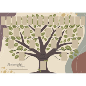 Schmuck-Ahnentafel "Illustrierter Baum" für 5 Generationen