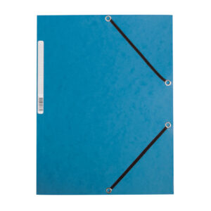 Eckspanner - Karton A4 mit Gummizug blau