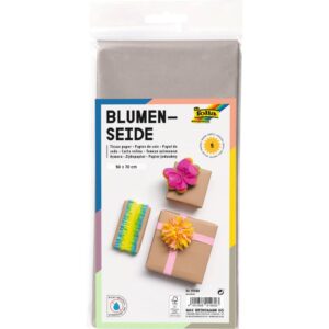 Blumenseide - 50 x 70 cm, 5 Bogen, grau