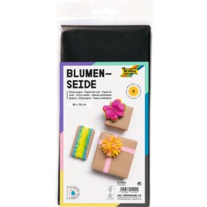 Blumenseide - 50 x 70 cm, 5 Bogen, schwarz