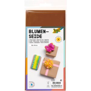 Blumenseide - 50 x 70 cm, 5 Bogen, braun