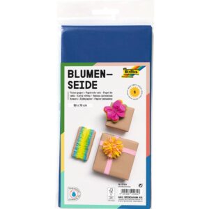 Blumenseide - 50 x 70 cm, 5 Bogen, dunkelblau